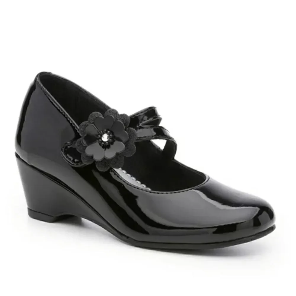 Rachel shoes, black patent, girls 12 M